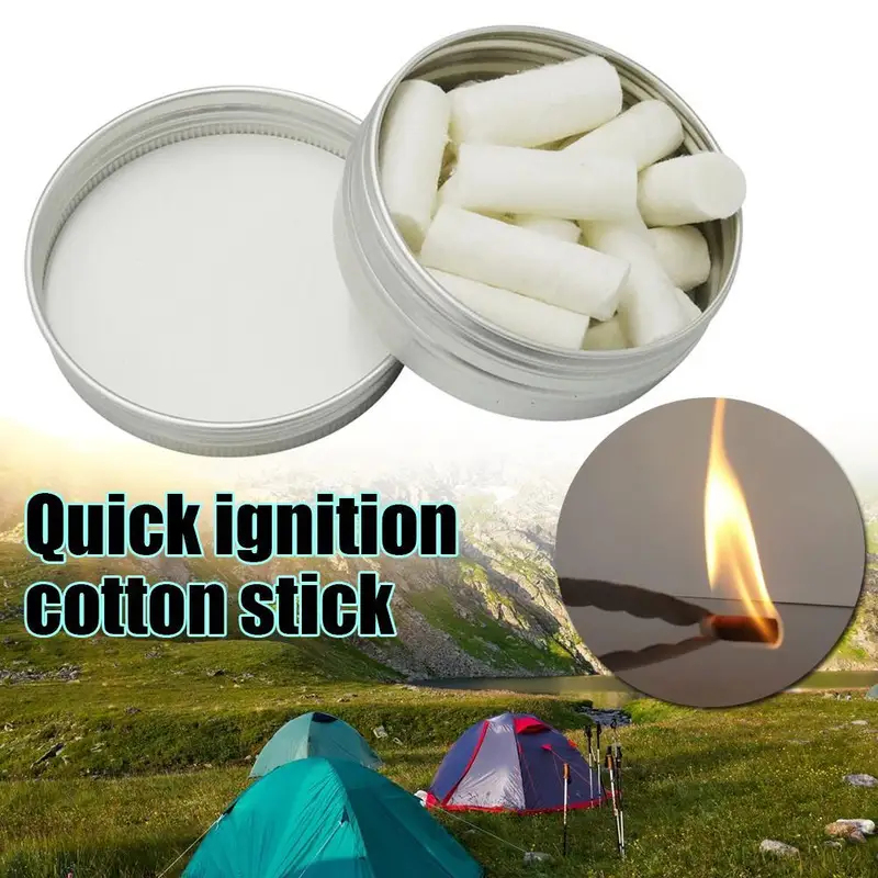 Wax Melt Burner - 12-teiliges Outdoor-Camping-Set mit Paraffin-Wachs-Feuerstarter, Seil und