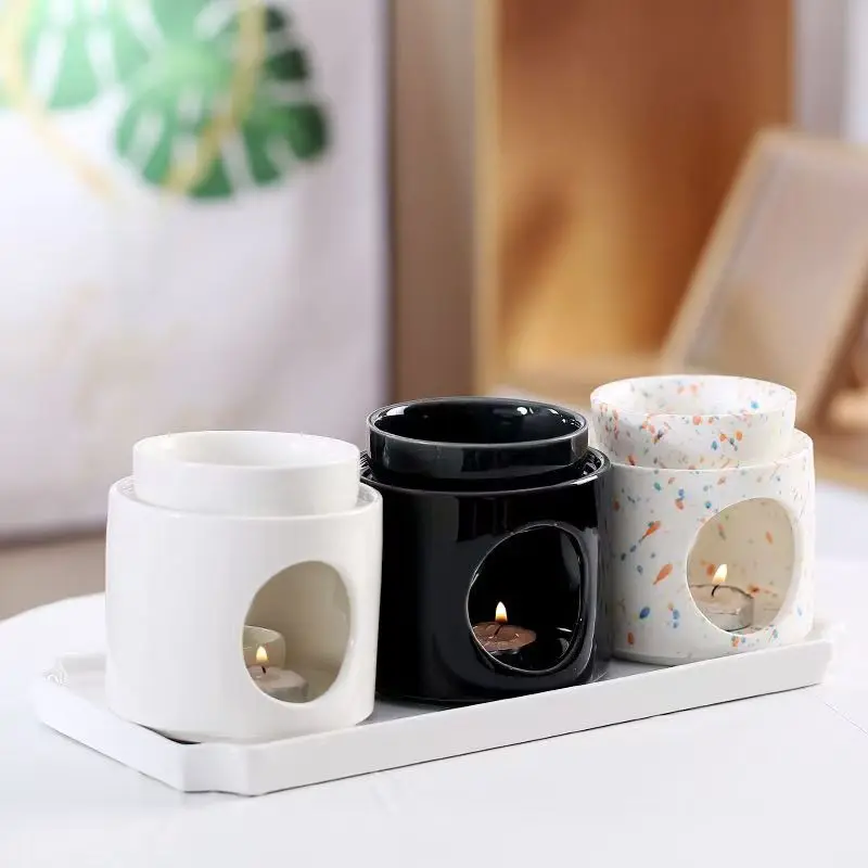 Wax Melt Burner - Abnehmbarer Keramik-Duftölbrenner Wachsschmelz-Brenner Teelichthalter Tischdekoration für